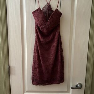 Windsor Lace Mauve Mini Dress - Size Small